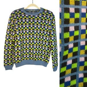 Vintage Sorbe Checkered Retro Groovy Sweater Small